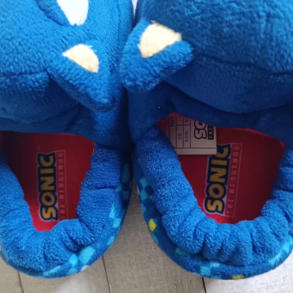 Sonic the Hedgehog Blue Kids Slippers Sz Baby5/6